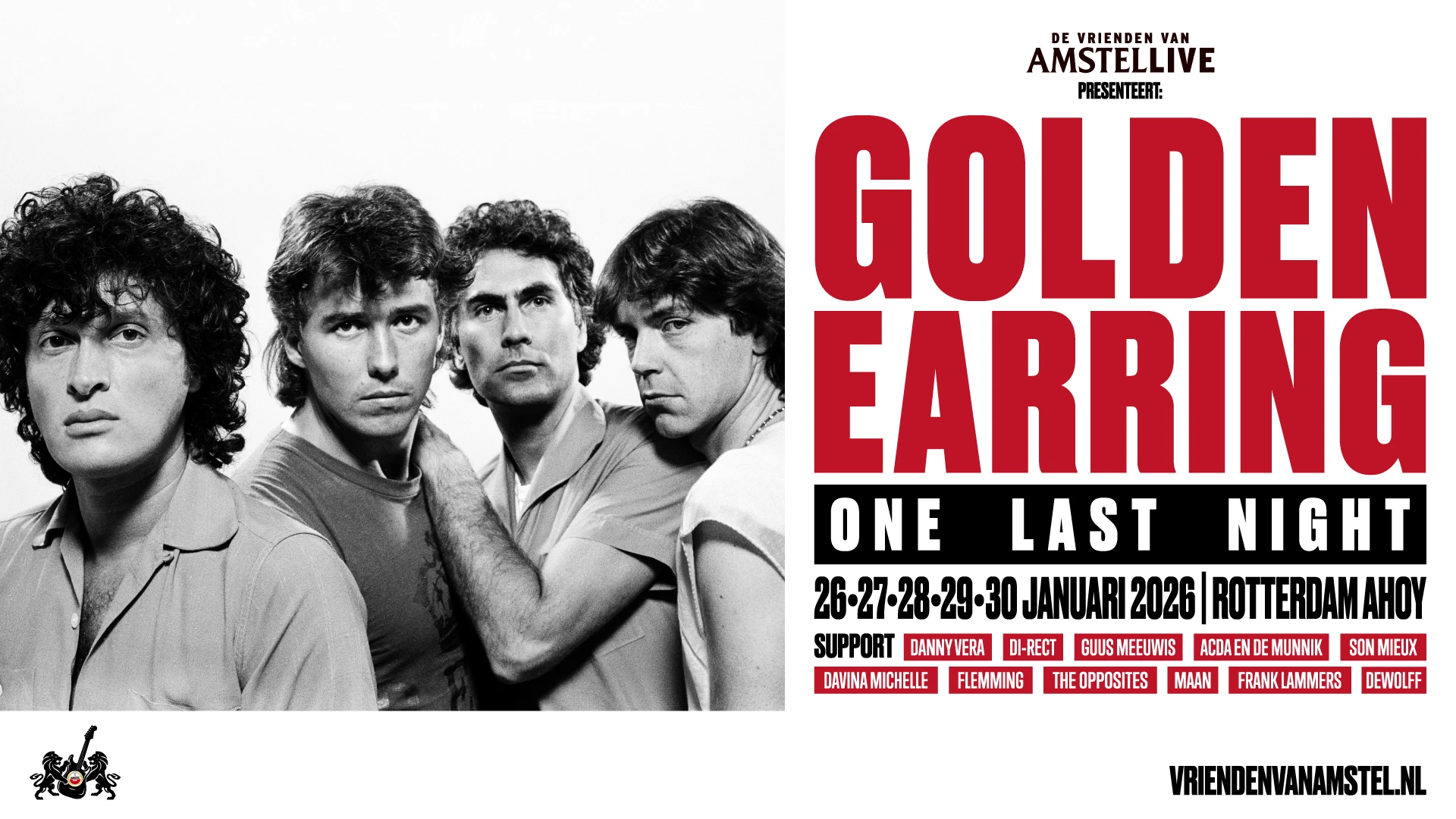 Win de allerlaatste tickets voor het afscheidsconcert van Golden Earring!