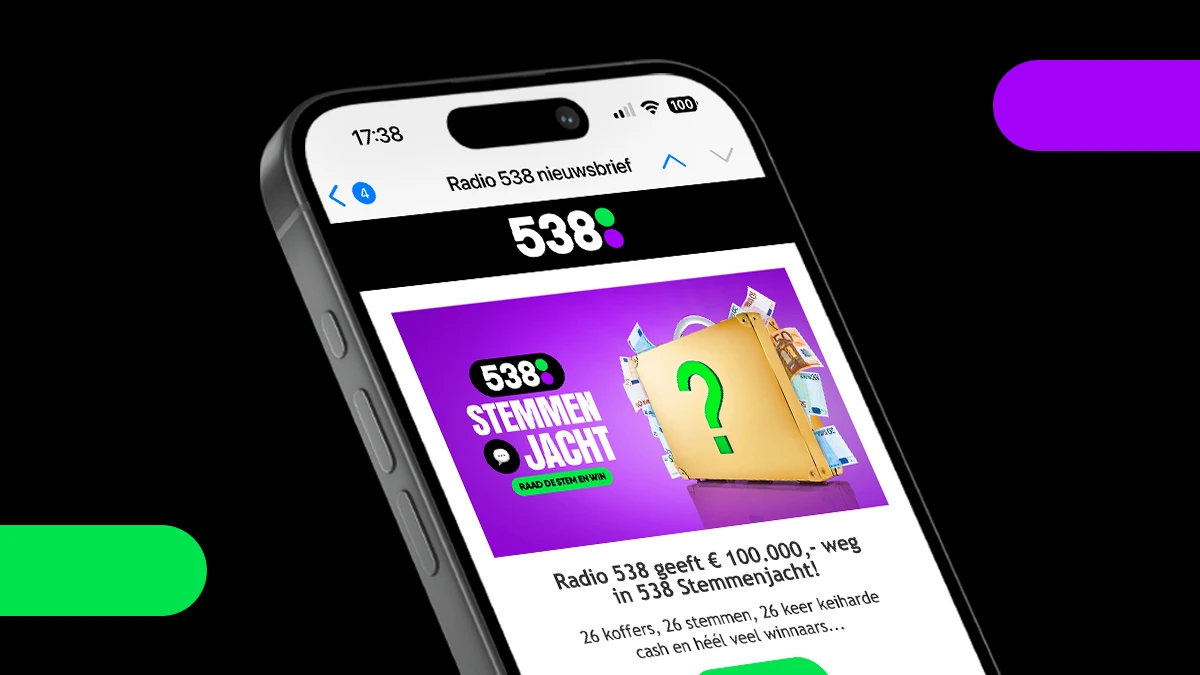Meld je aan voor de Radio 538 nieuwsbrief