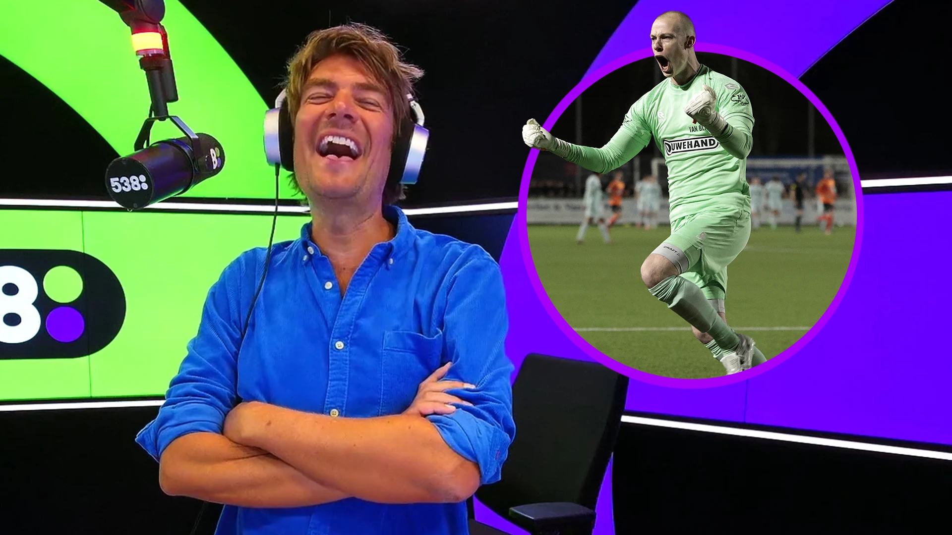 Keeper Stan van Bladeren vierde nét iets te vroeg de overwinning van VV Katwijk 😂⚽