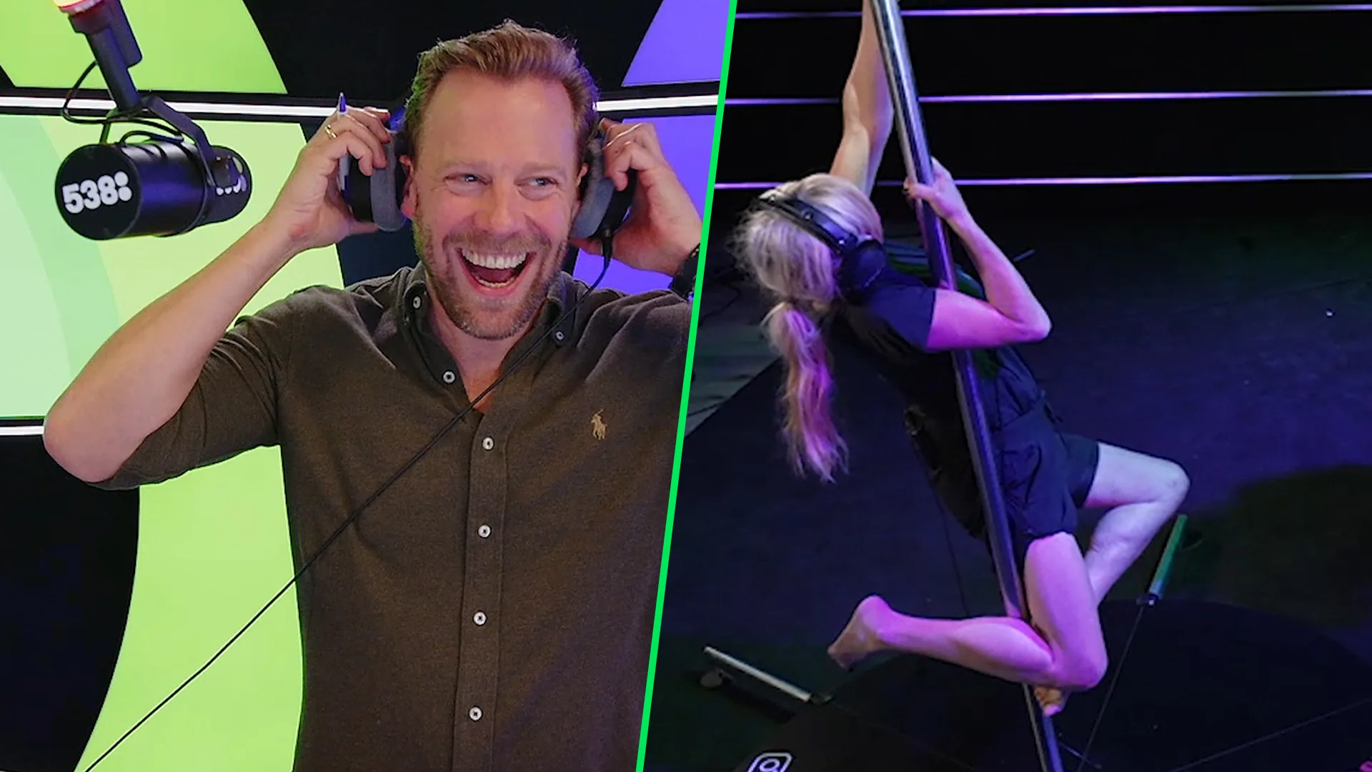 Florentien leert paaldansen tijdens De 538 Ochtendshow! 🤩