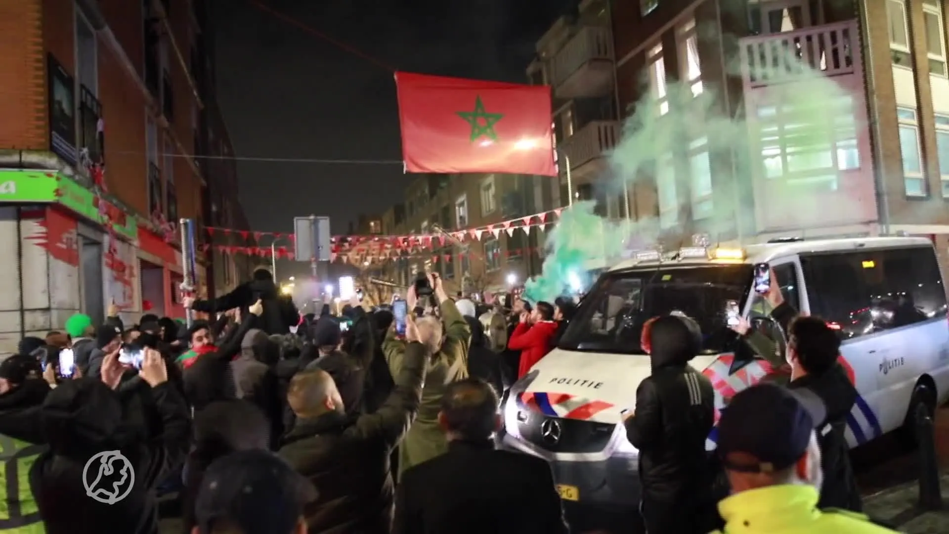 Groot feest in grote steden na overwinning Marokko op WK