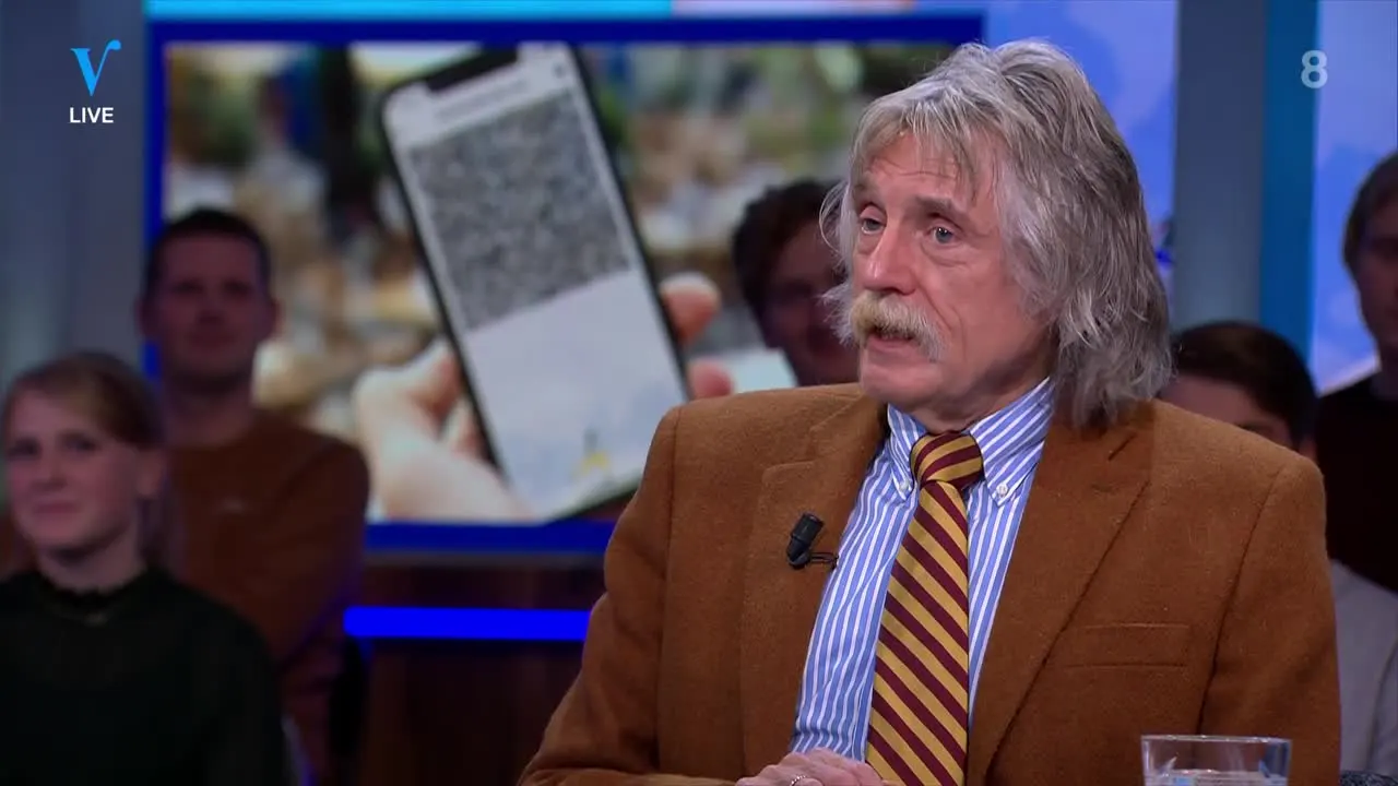 Johan Derksen is voor QR-code op kantoor