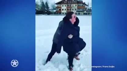 Frans Duijts rolt in de sneeuw