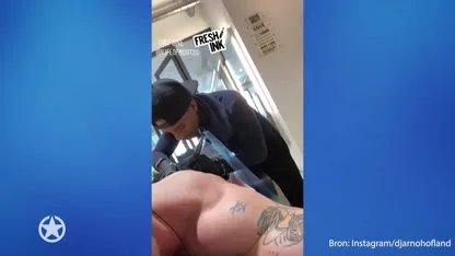 ZIEN: Djarno Hofland laat gigantische tattoo zetten