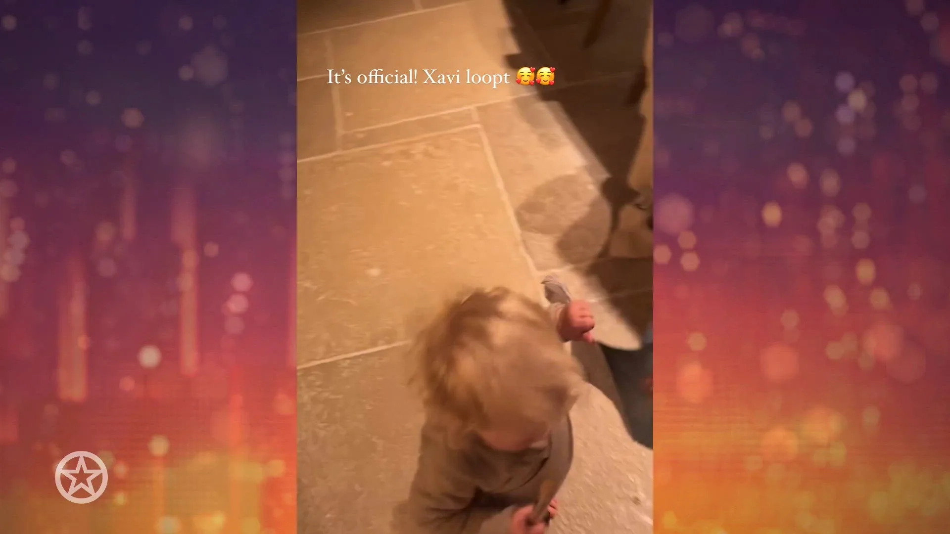 De eerste stapjes kindje Kaj Gorgels en Jessie Jazz