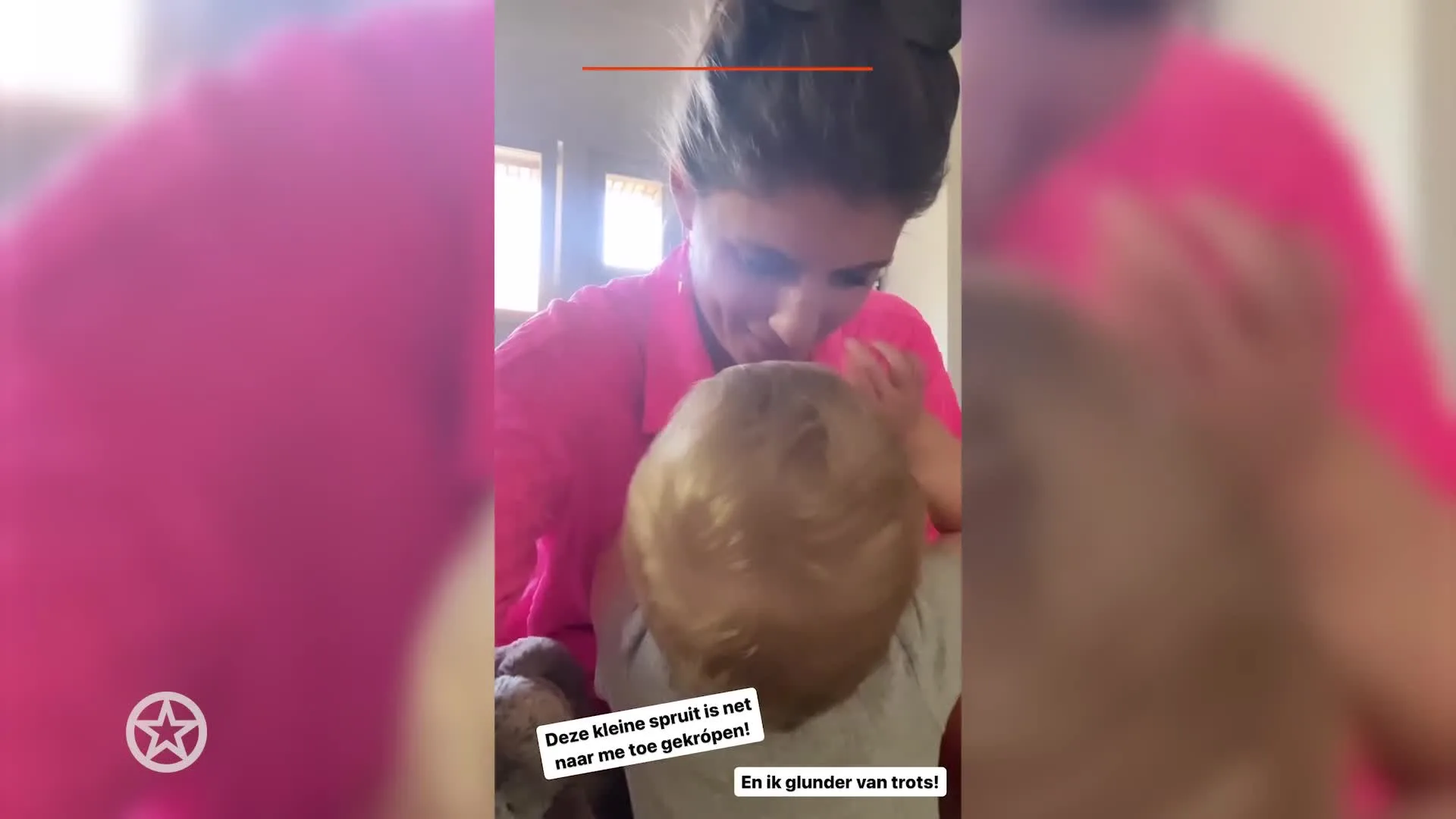 Zoontje Jip kruipt naar Marieke