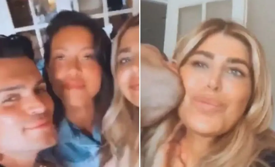 Estelle, Jaimie en Koen kussen erop los