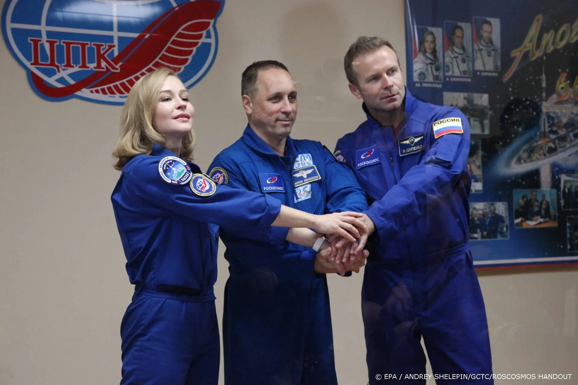 Actrice en cameraman naar ruimtestation ISS, waar ze film opnemen