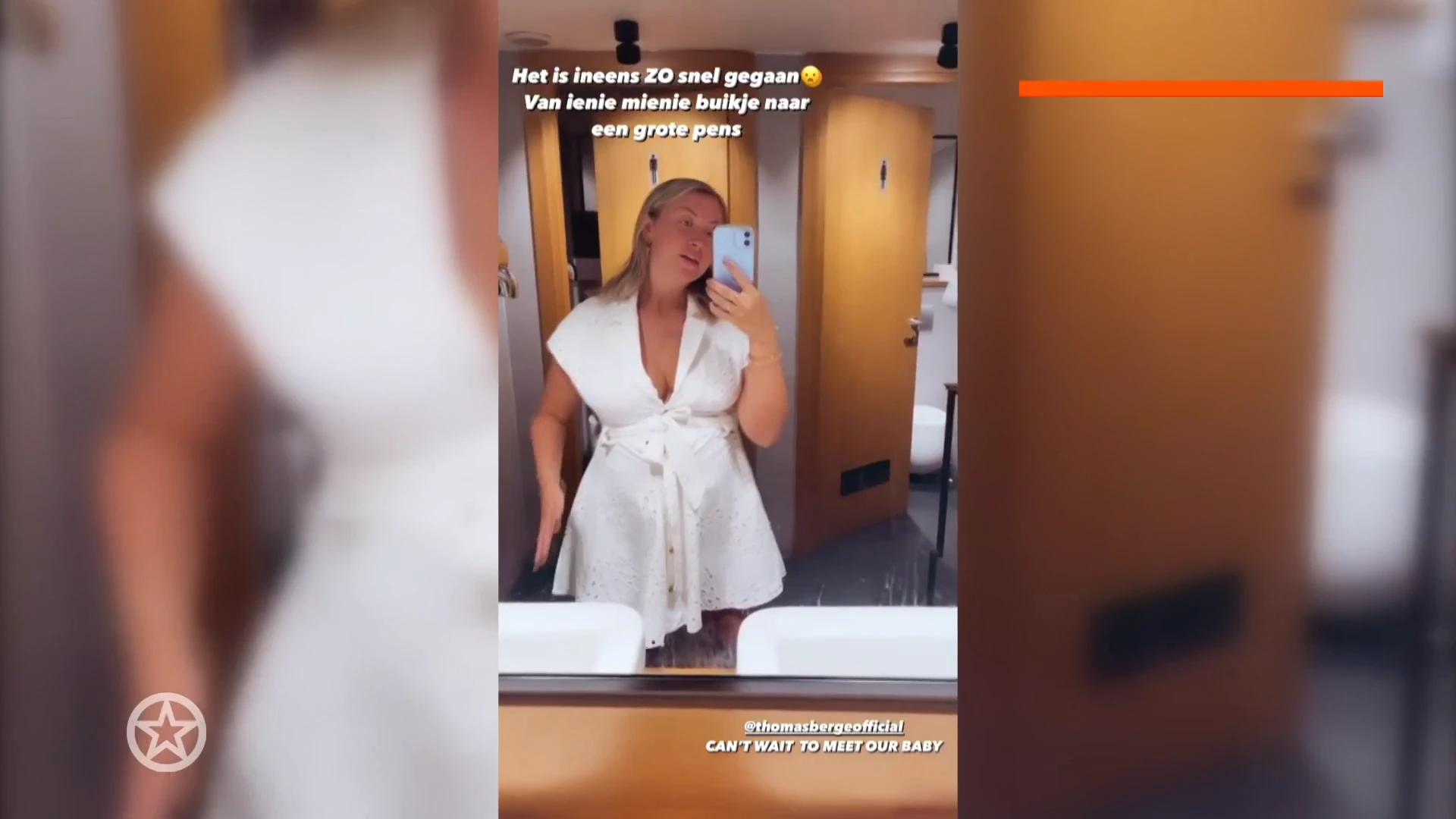 Vriendin Thomas Berge showt babybelly