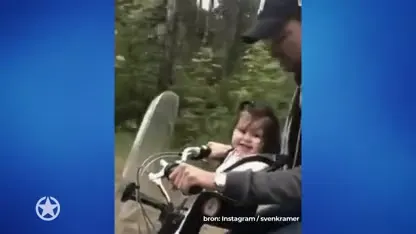 LIEF! Sven Kramer en kleine Kae op de fiets