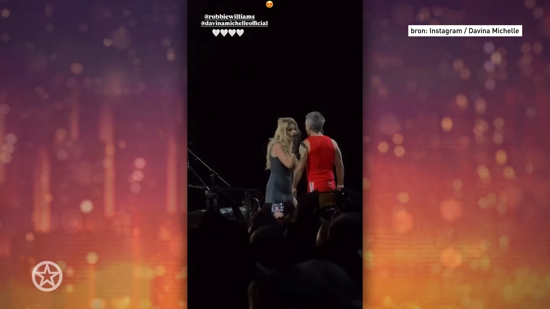 Davina Michelle rockt haar optreden met Robbie Williams