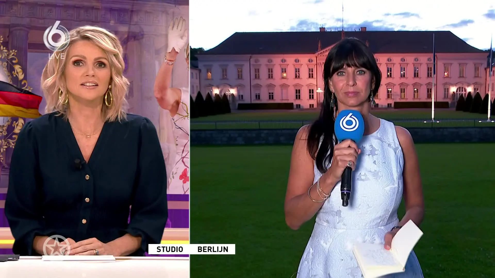 Sylvie schittert bij Duits staatsbanket koningspaar