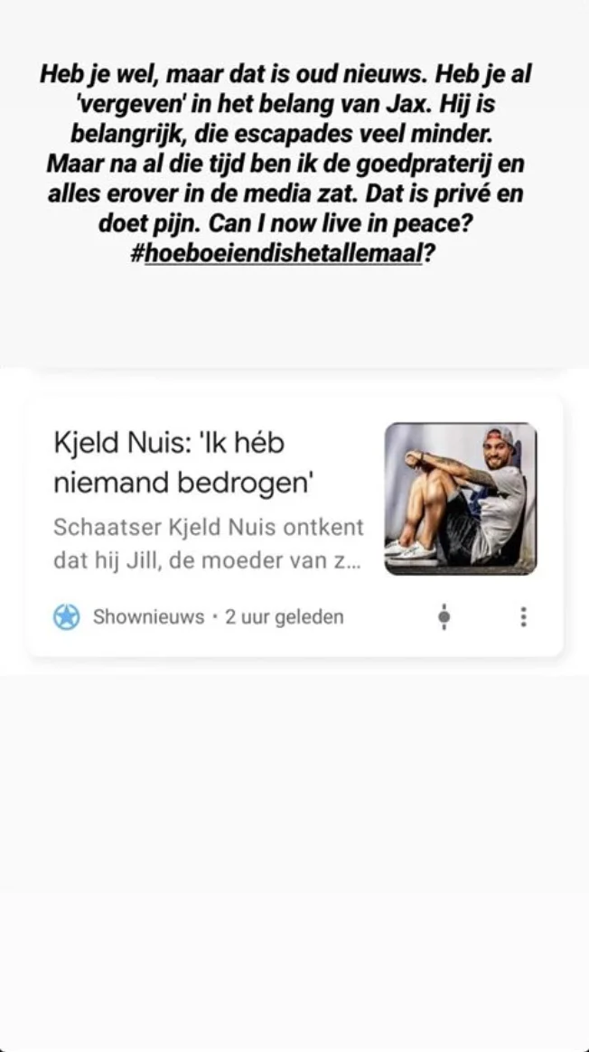 Ex-vriendin Kjeld Nuis: 'Je hebt me wél bedrogen'