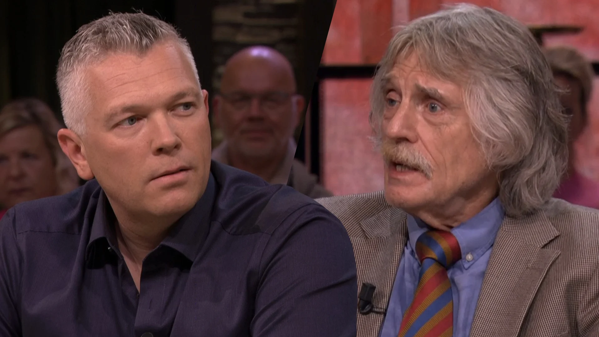 Johan Derksen waarschuwt Wouter de Winther: 'Niet zo'n toontje tegen onze presentator, hè!'