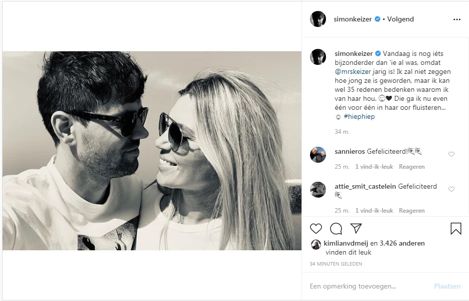 Simon Keizer deelt prachtige ode aan zijn vrouw