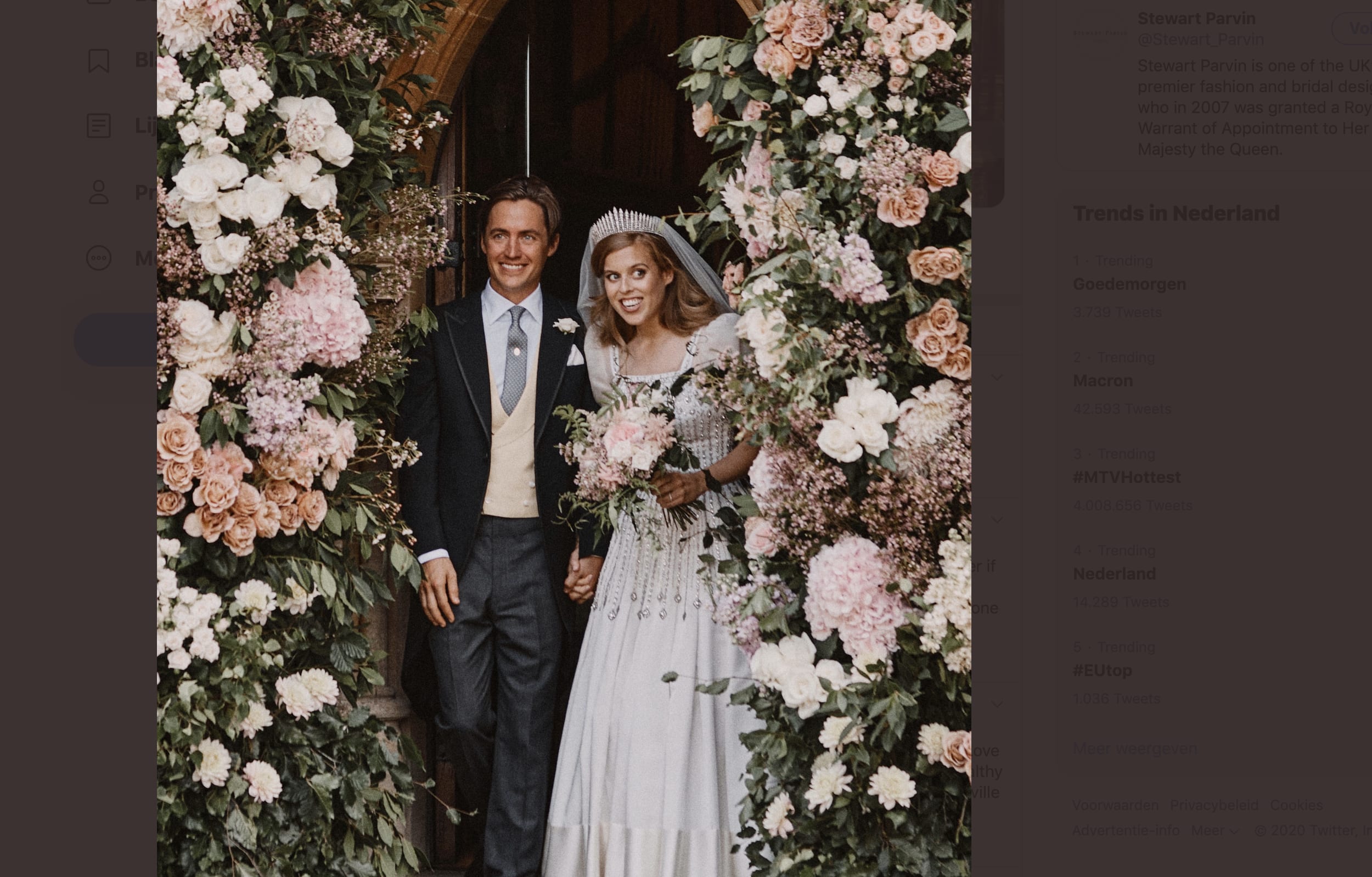 Prinses Beatrice trouwt in jurk van oma Elizabeth