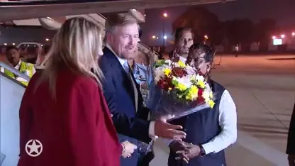 Koningspaar aangekomen in New Delhi