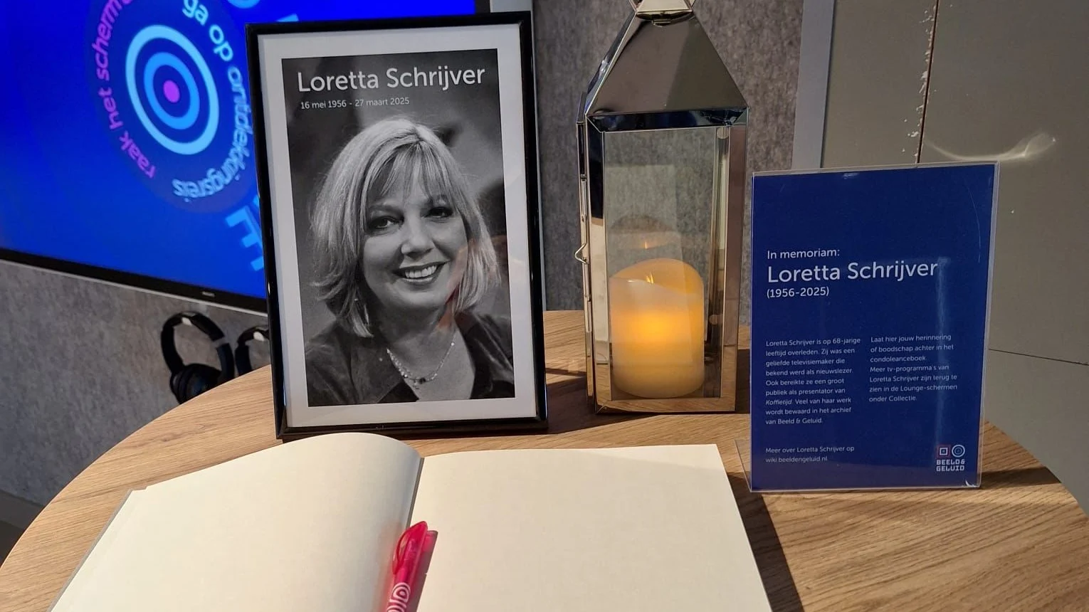 Beeld & Geluid opent condoleanceregister voor Loretta Schrijver
