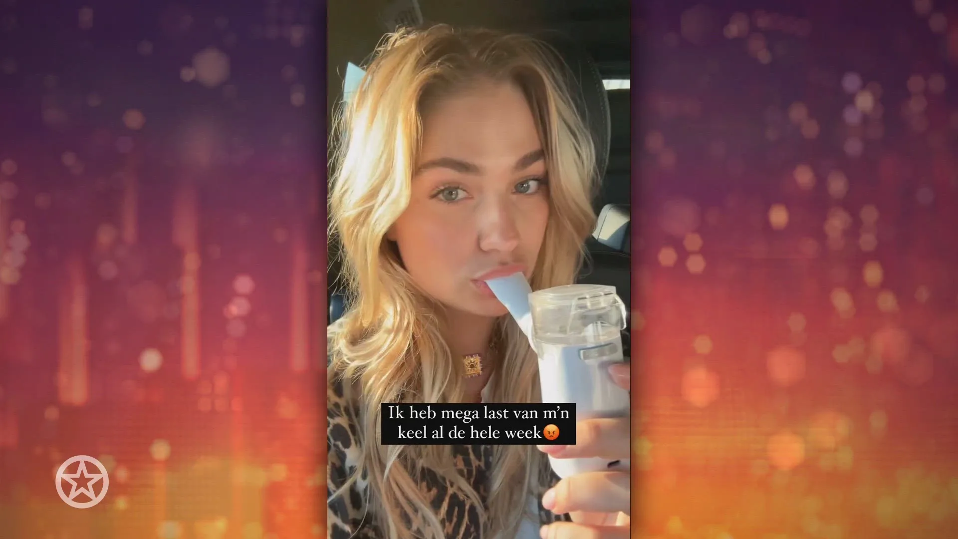 Roxy Dekker heeft last van haar keel