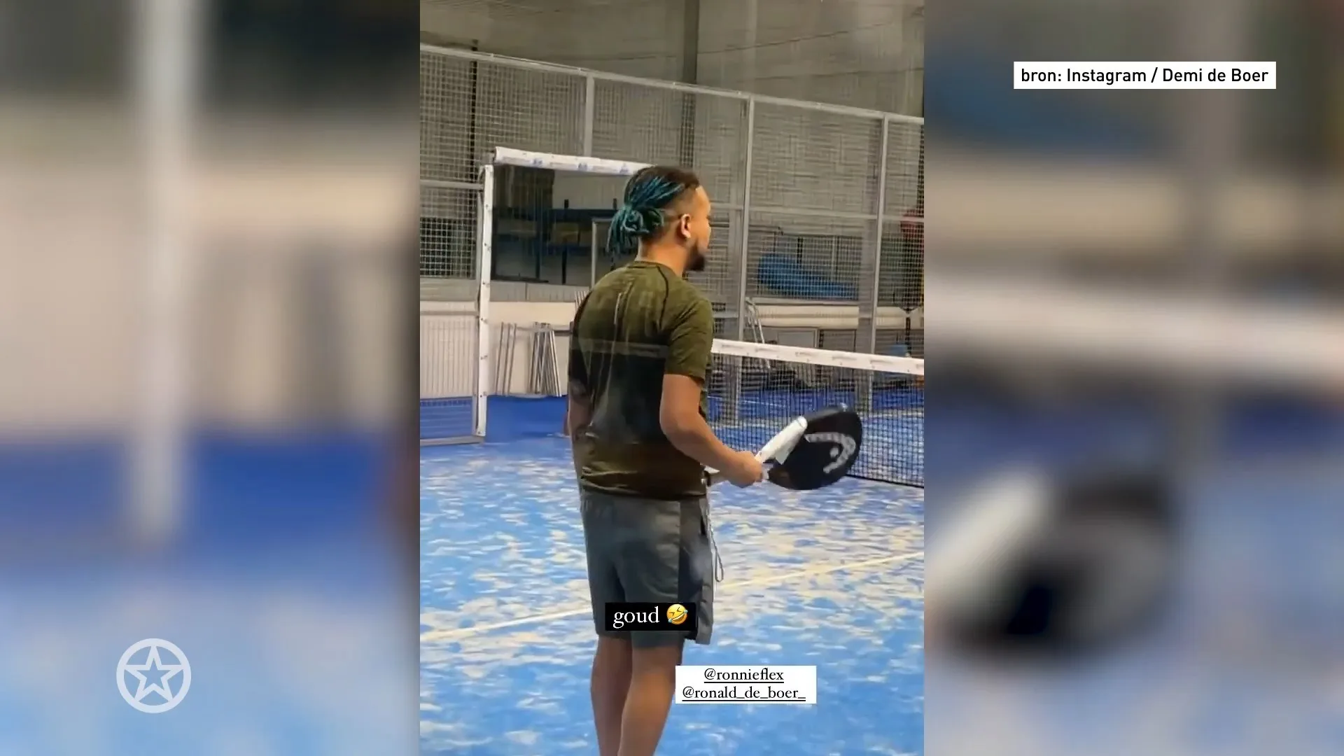 Ronnie Flex speelt padel met Ronald De Boer