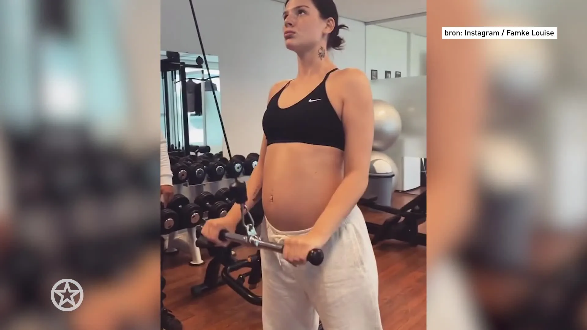 Famke Louise weer aan het sporten