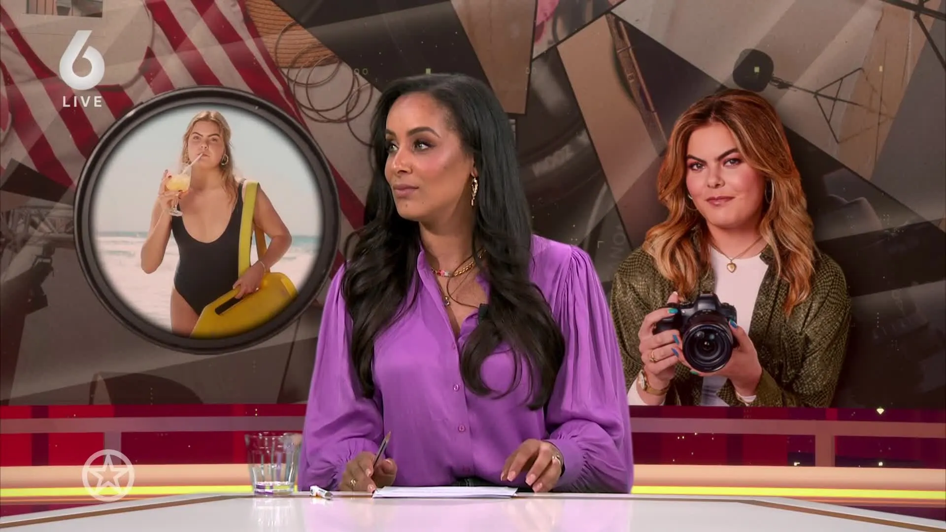 Eloise poseert schaars op de buis