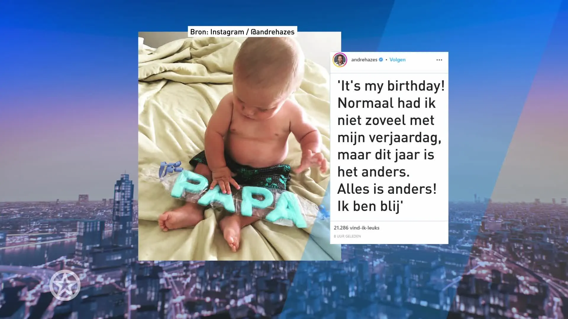 Monique Westenberg feliciteert André op bijzondere wijze