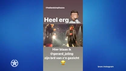 ZIEN: Bril Gerard Joling van zijn gezicht geblazen!