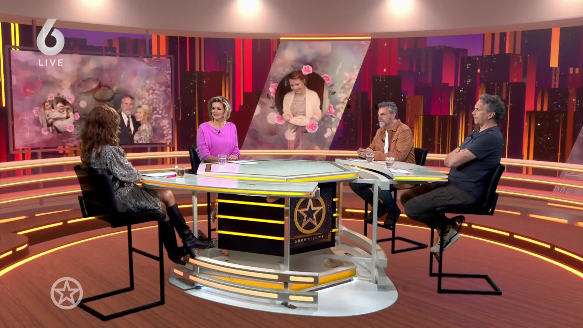 Shownieuws-tafel over Tjitske Reidinga die stiekem is getrouwd