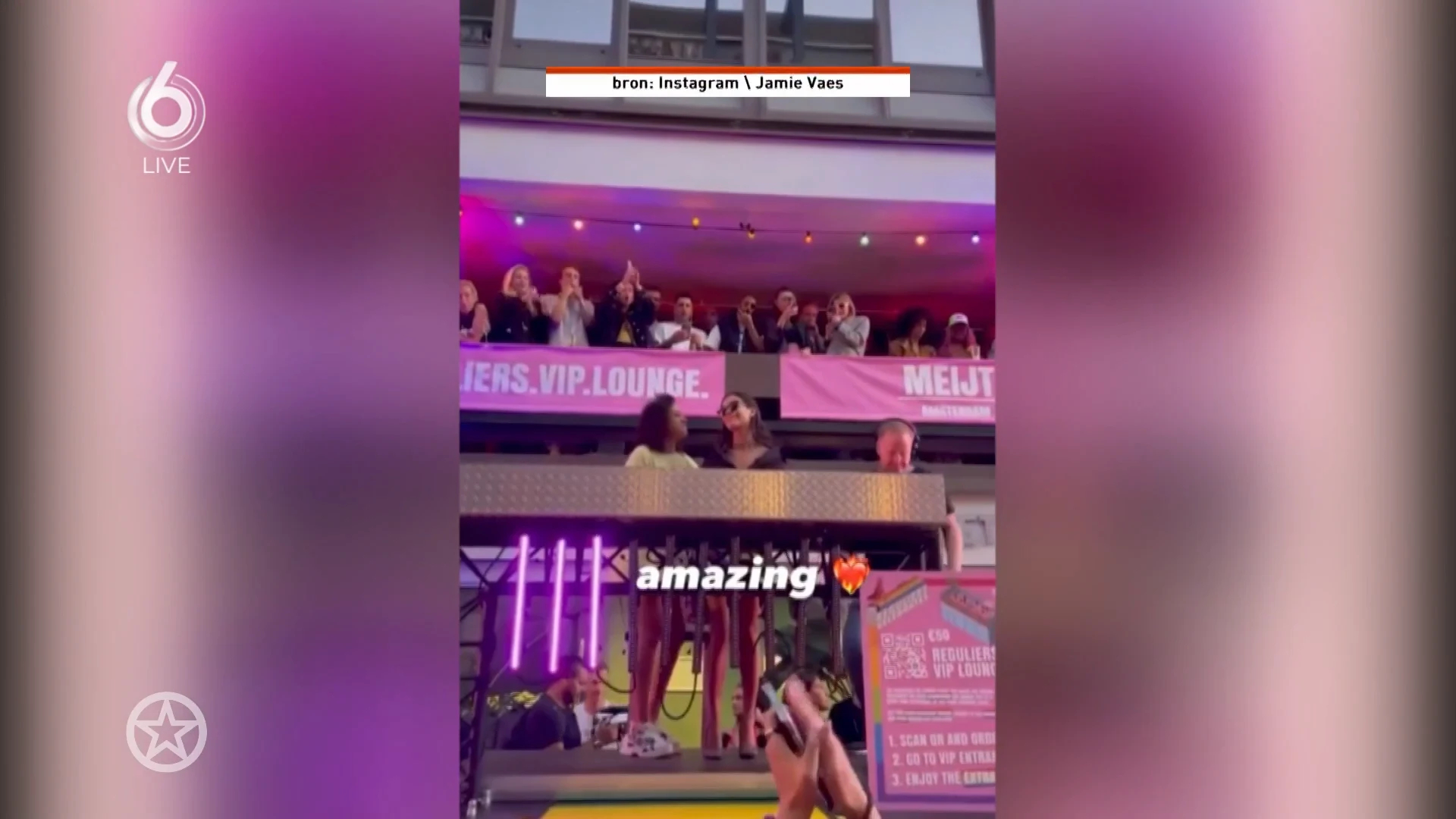 Jaimie Vaes als dj op Pride Amsterdam met 'vriend'