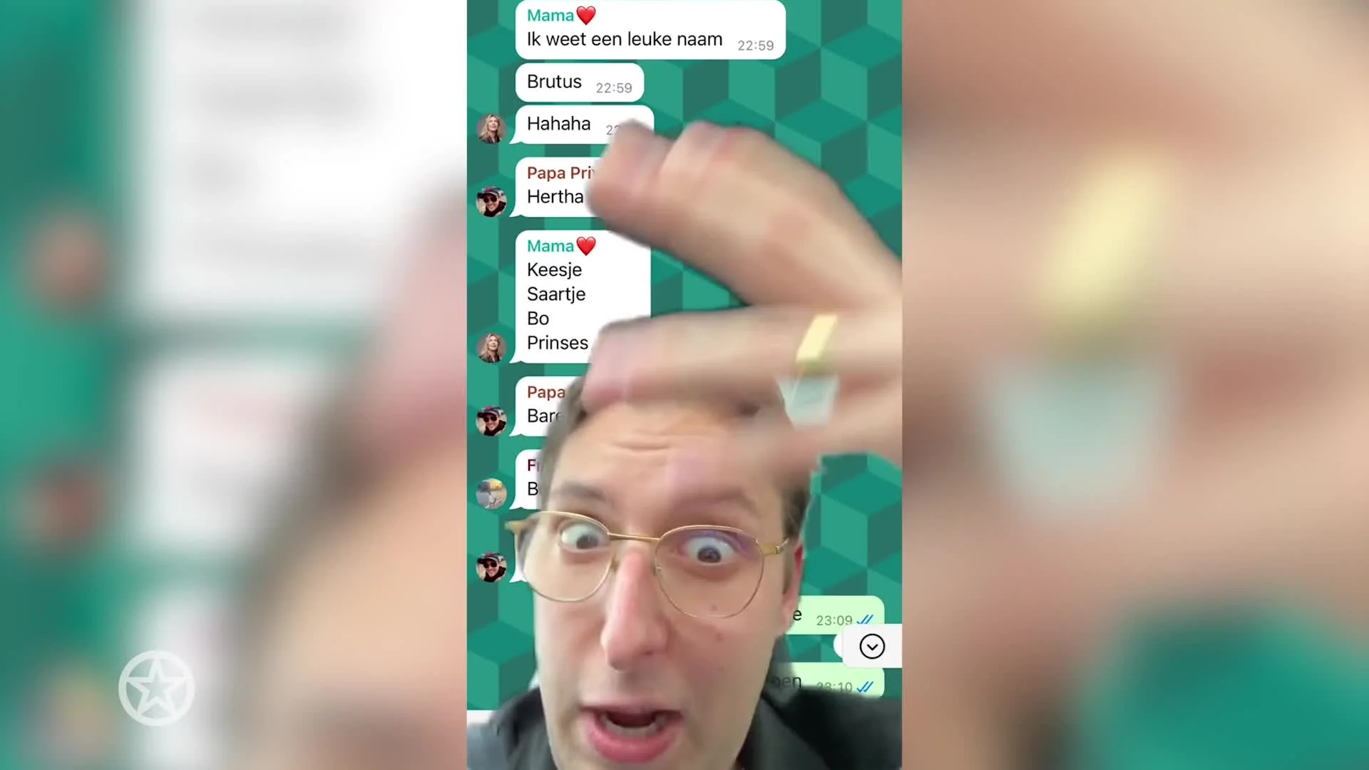 Zo gaat het in de groepsapp bij de Bauers