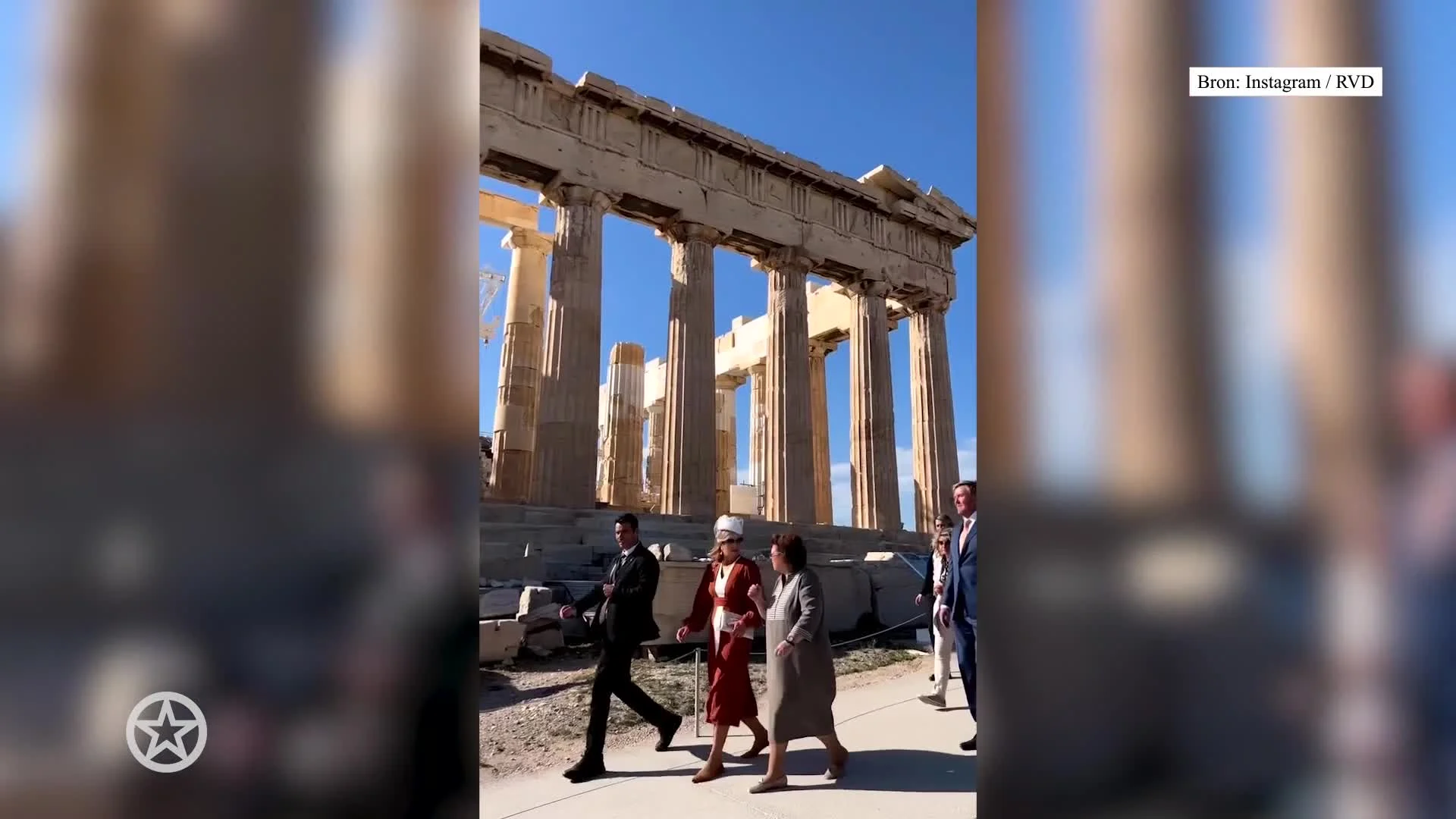 Koningspaar bezoekt de Akropolis