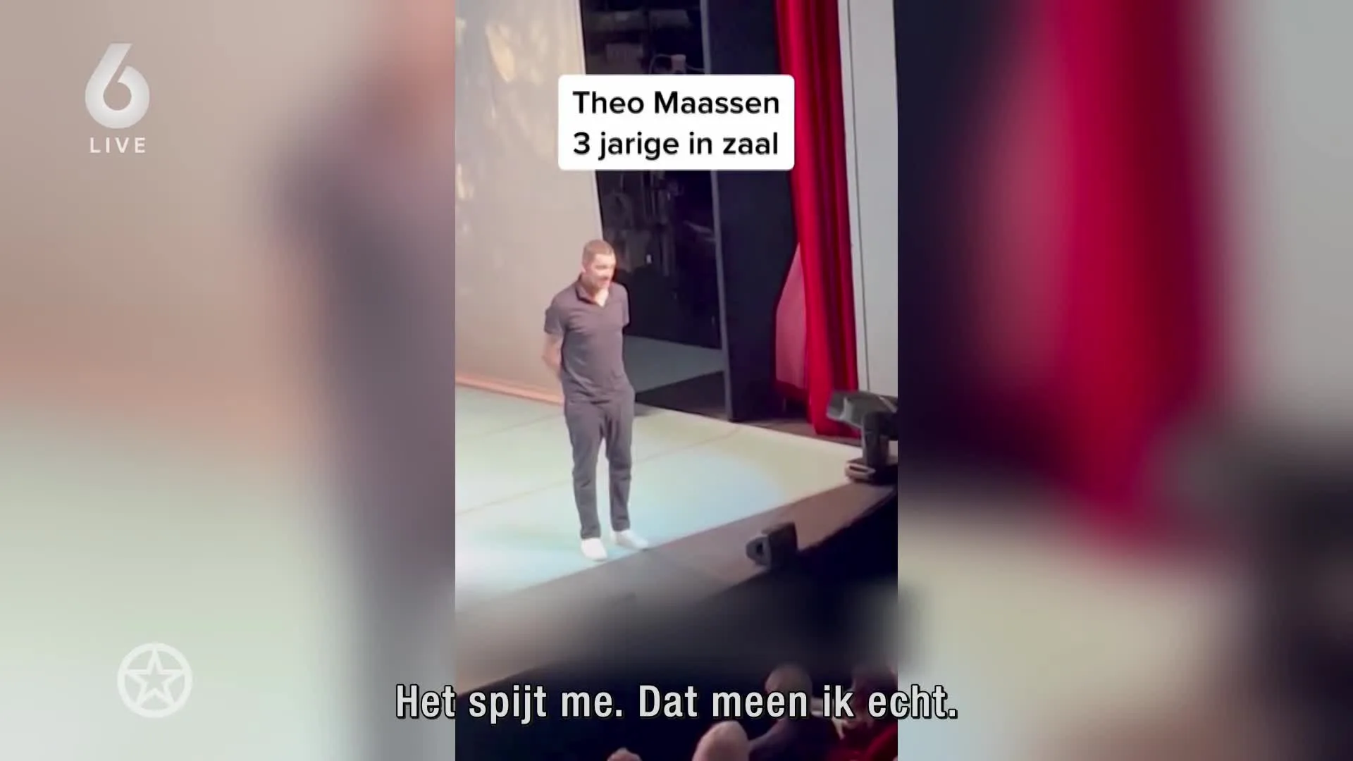 Theo Maas stuurt peuter uit theaterzaal