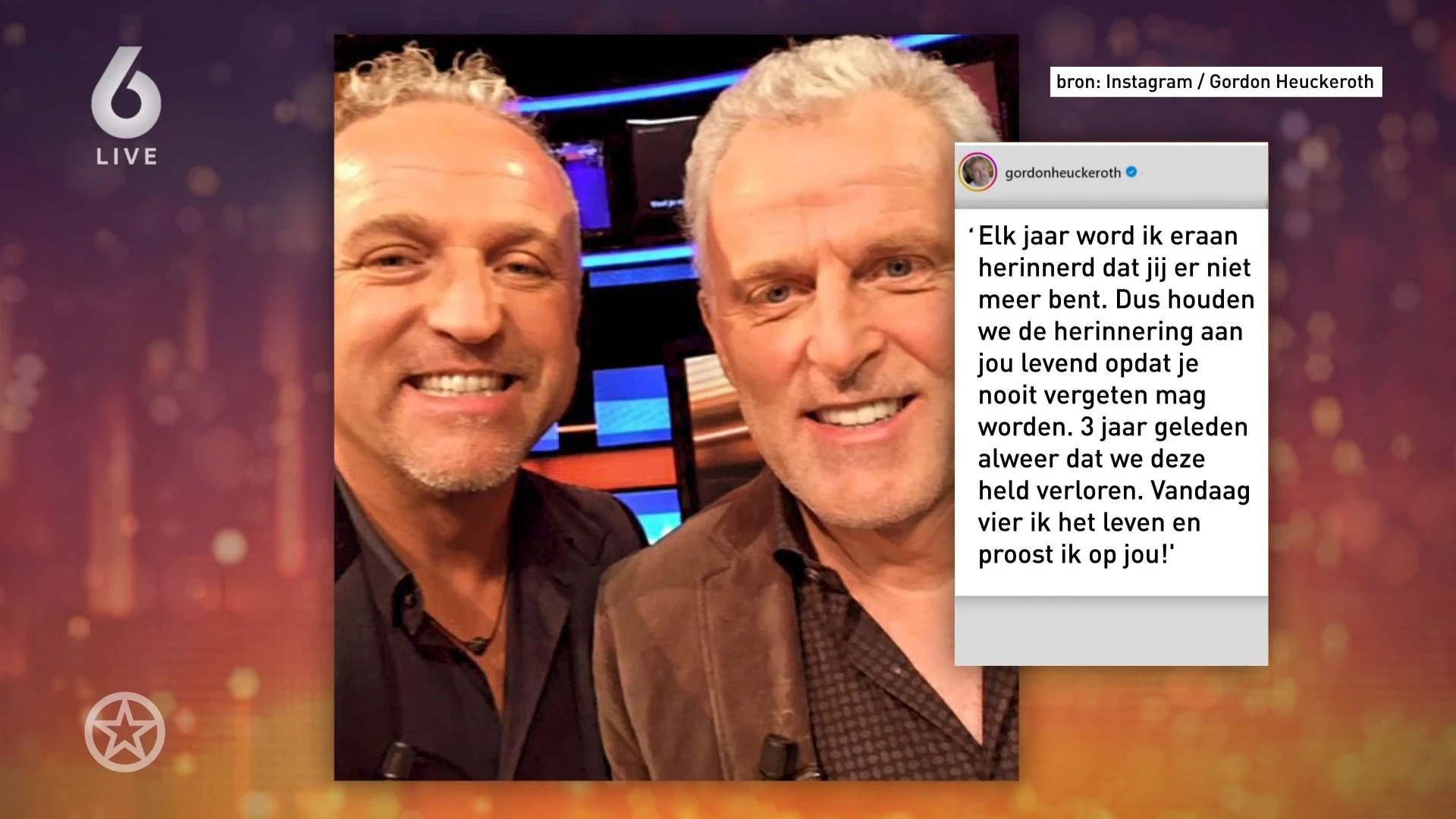Jarige Gordon proost op 'held' Peter R. de Vries