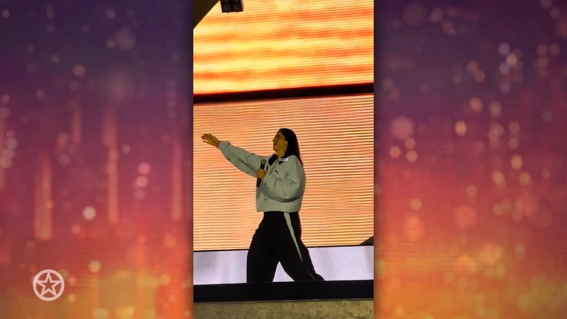 Famke Louise bij Bizzey op het podium