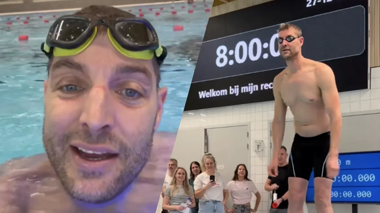 Maarten van der Weijden gaat voor bizar nieuw wereldrecord: 8 uur achteruit zwemmen