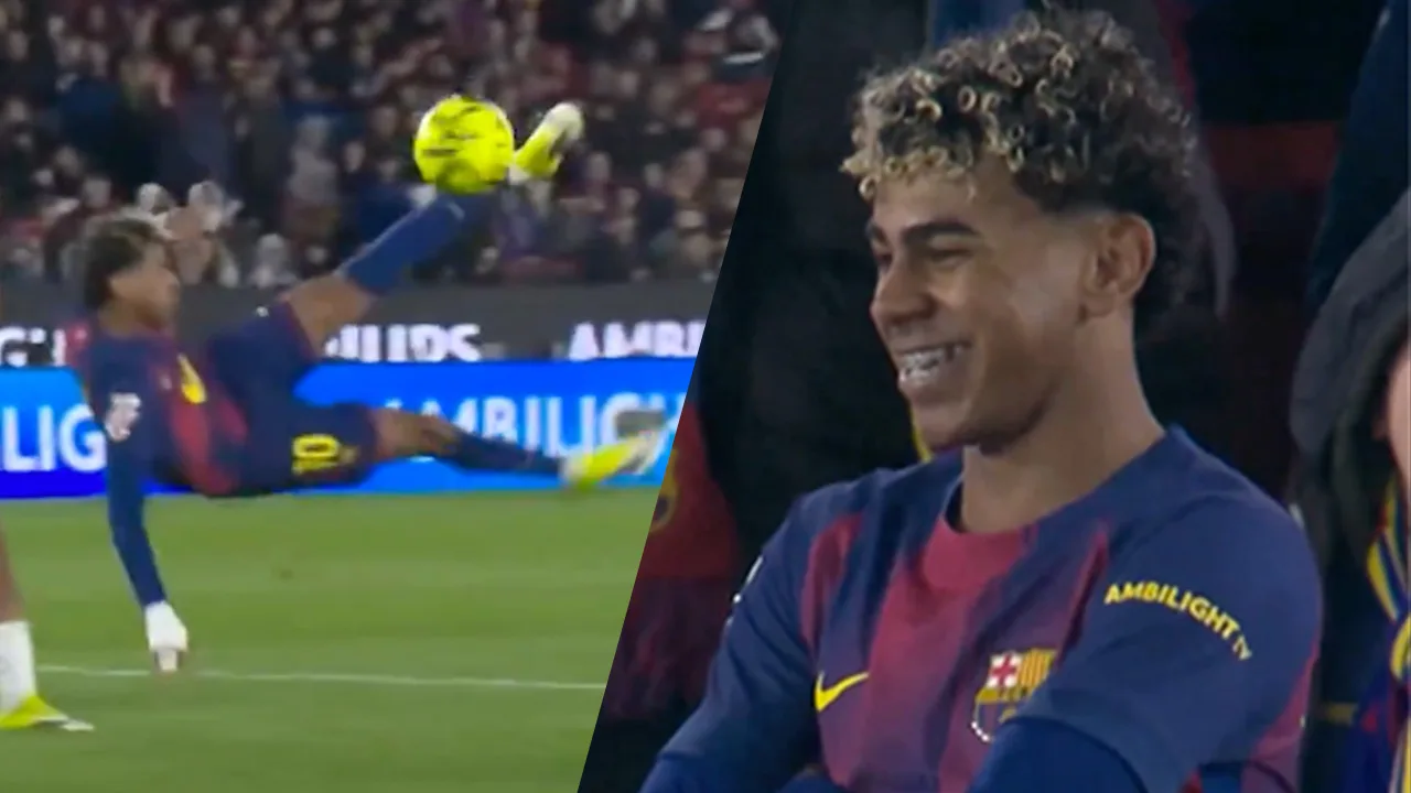 Videogoal: Lamine Yamal schiet FC Barcelona met fraaie halve omhaal naar koppositie