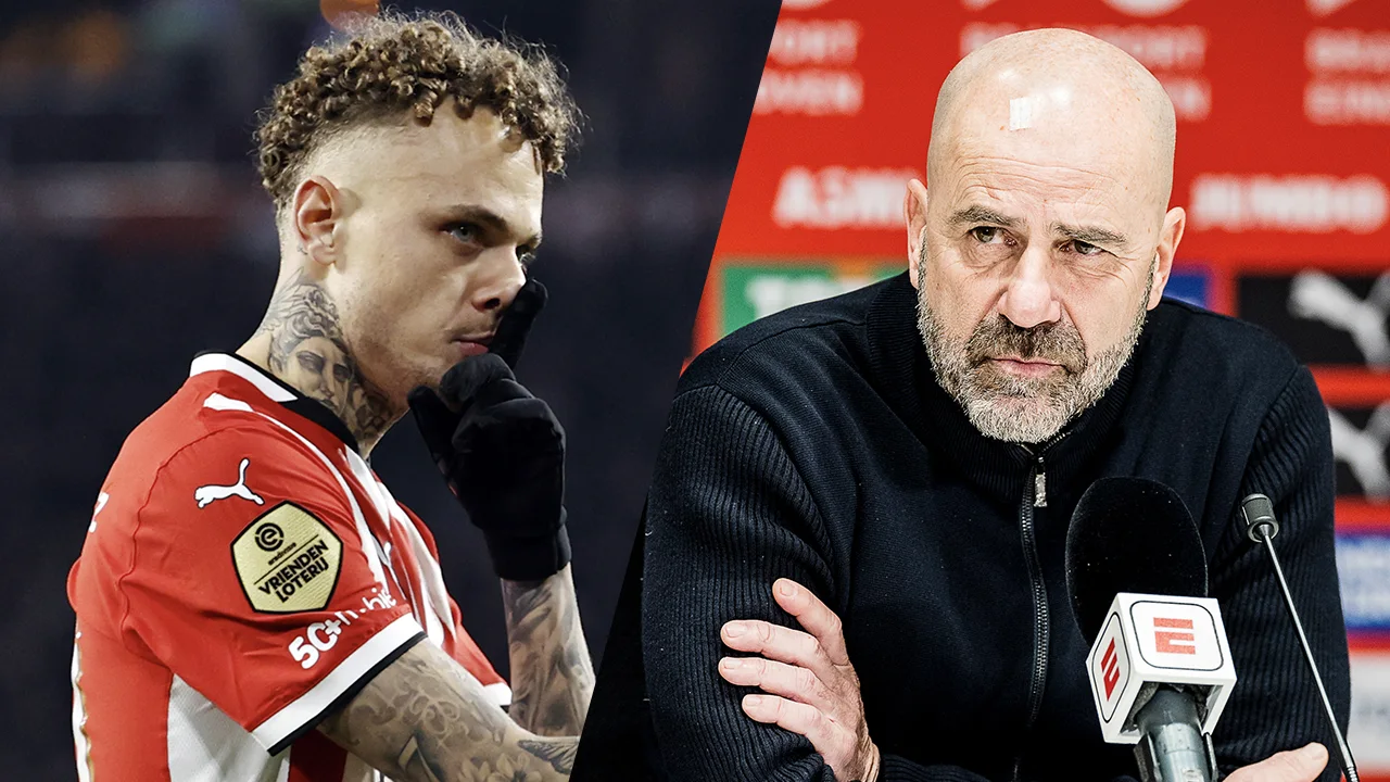 PSV-trainer Peter Bosz nam geïrriteerde Noa Lang apart na ontstane ophef