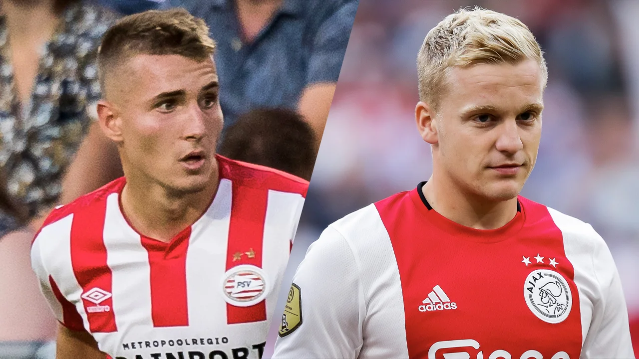 PSV met Sadílek als linksback, Van de Beek op de bank bij Ajax