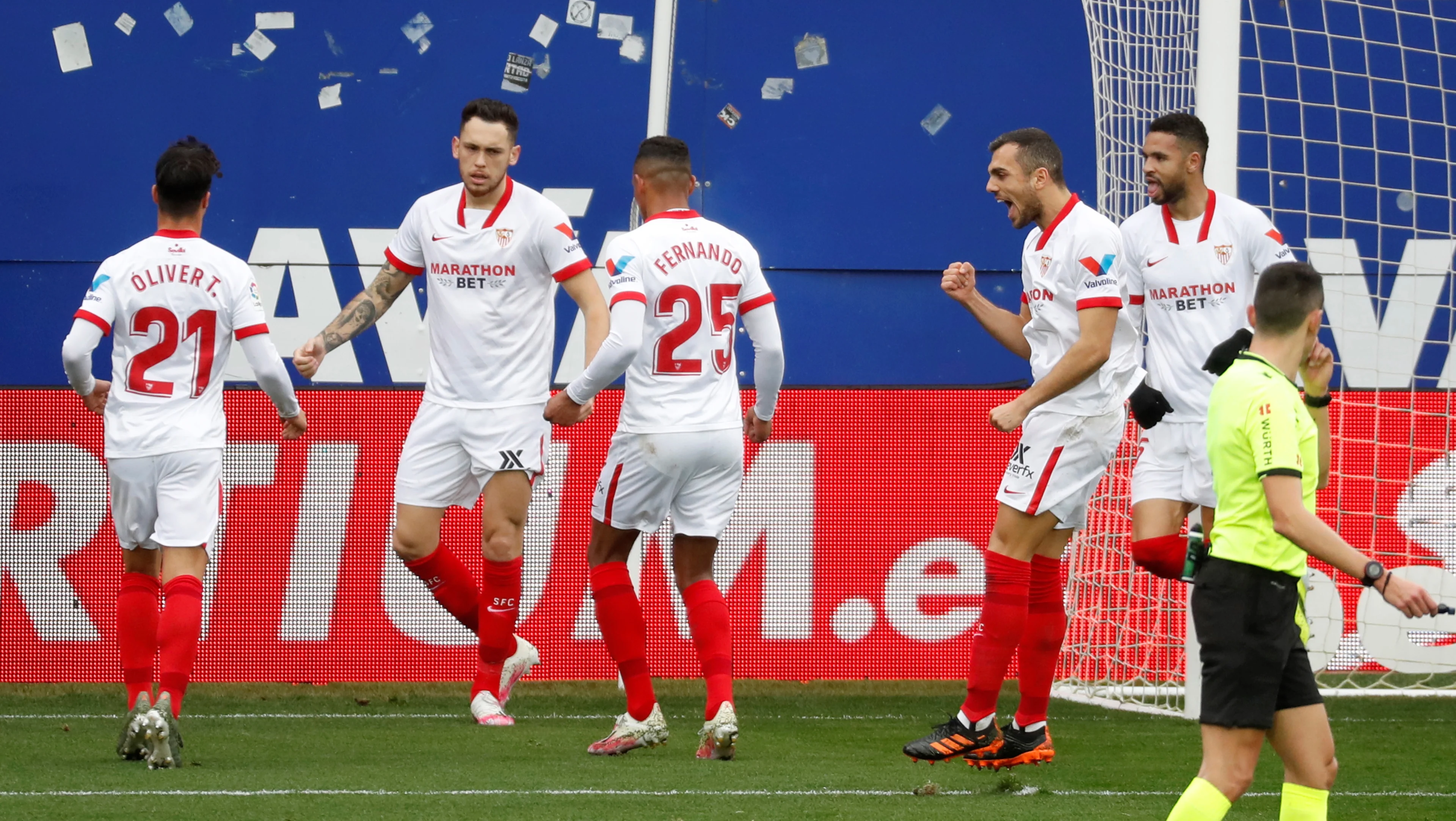 Sevilla klopt Eibar en klimt naar derde plaats