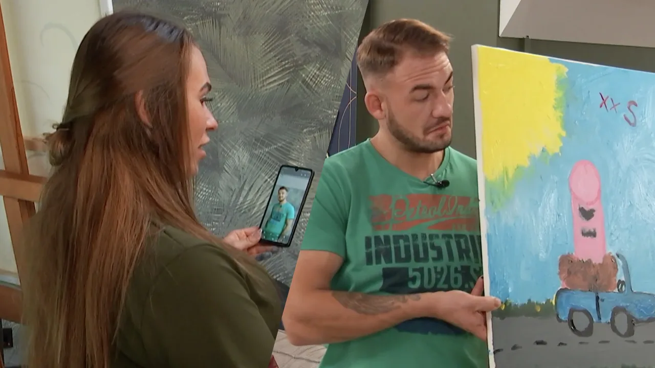 Lang Leve de Liefde-deelneemster maakt schilderij van date: 'Dat ben jij in een auto!'