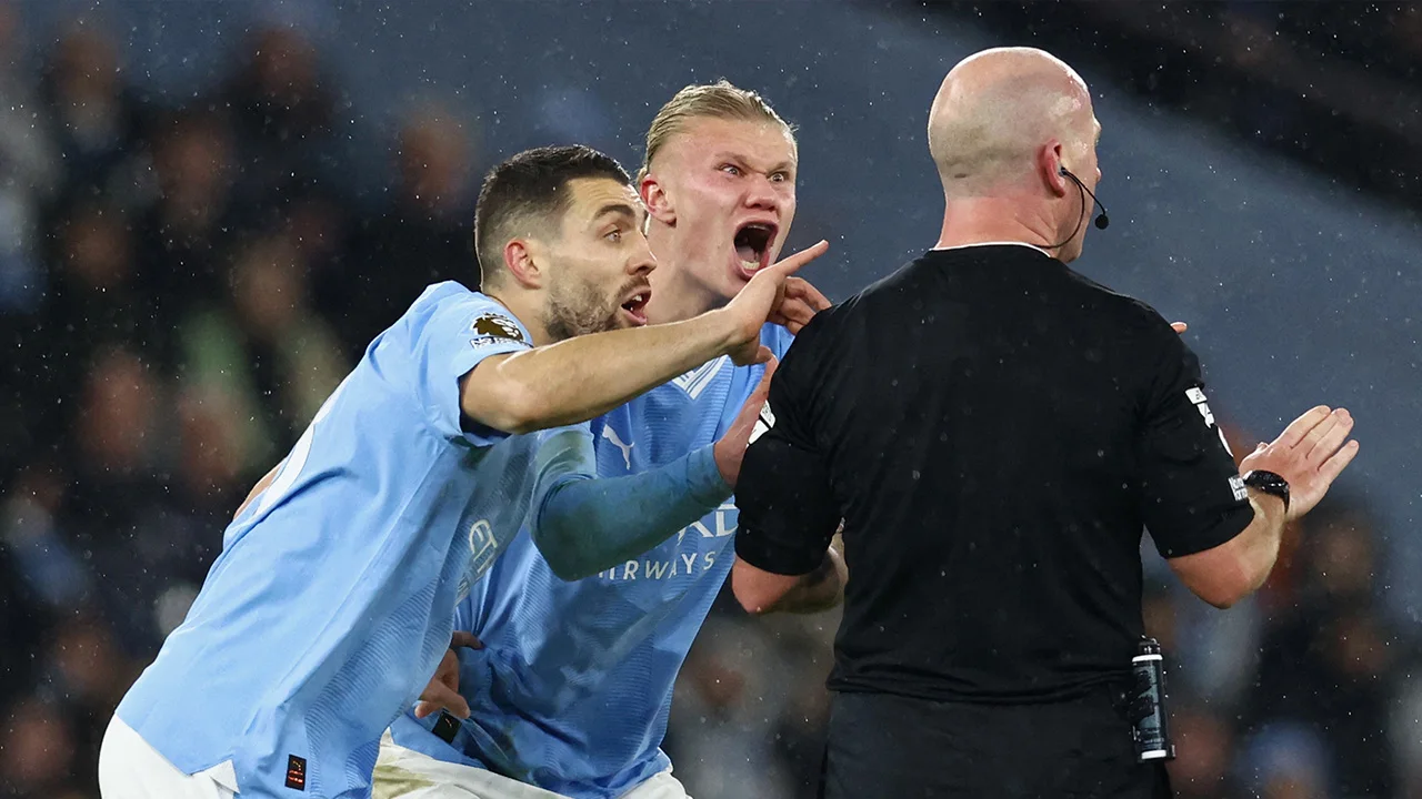 Erling Haaland woest op arbitrage na gelijkspel tegen Tottenham Hotspur