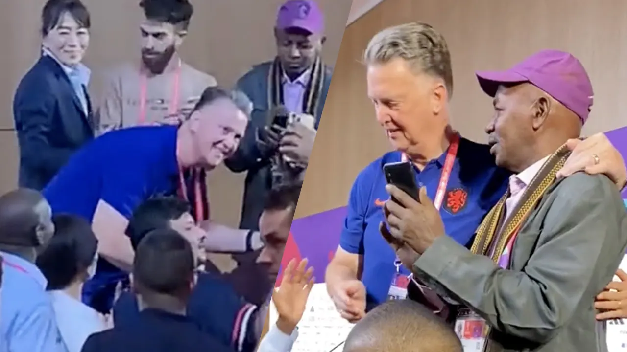 Video: buitenlandse pers bestormt Louis van Gaal voor selfies na persconferentie