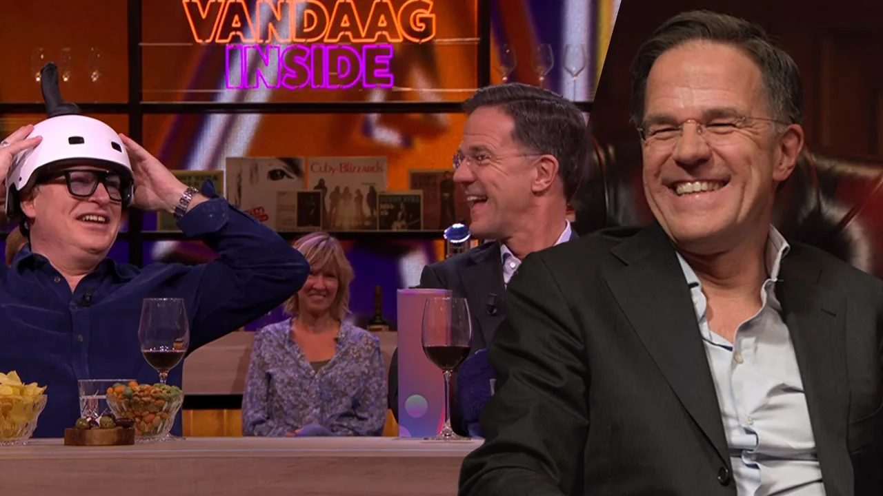 Mark Rutte blikt terug op iconisch dildohelm-moment bij Vandaag Inside: 'Dit is geweldig!'
