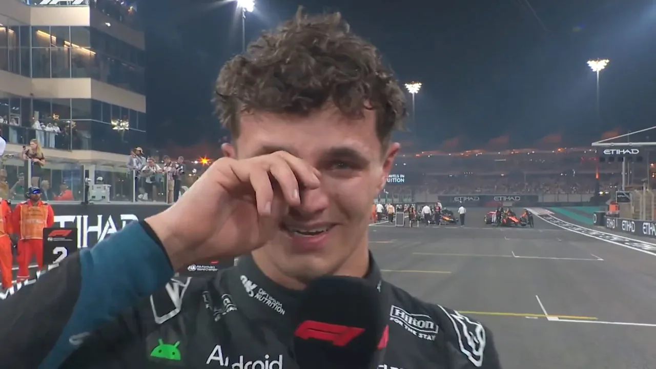 Video: Lando Norris barst in tranen uit na behalen wereldtitel Formule 1