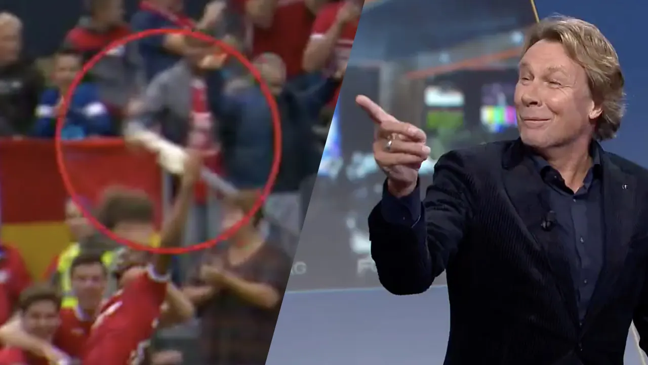 LOL! Almere City-speler vangt biertje tijdens het juichen