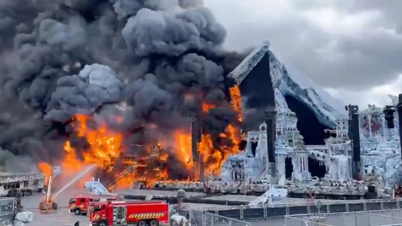 Video: Grote brand bij mainstage Tomorrowland daags voor start festival