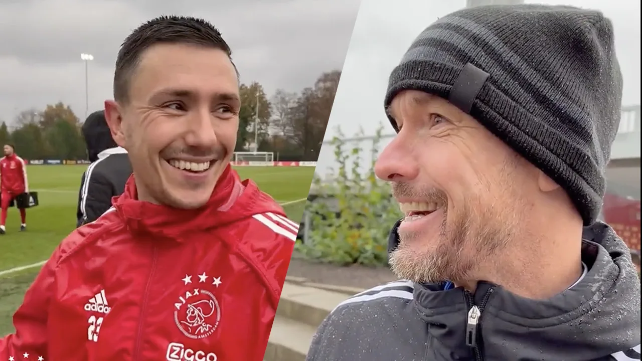 Erik ten Hag lacht om FIFA-stats van Steven Berghuis: 'Hé, van wie is dat?'