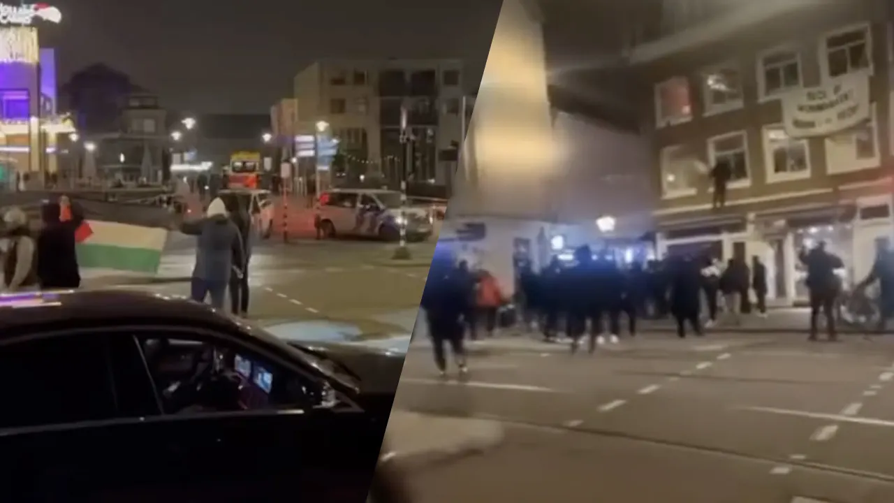 Video: Confrontaties tussen Maccabi Tel Aviv-supporters en Gaza-activisten in Amsterdam