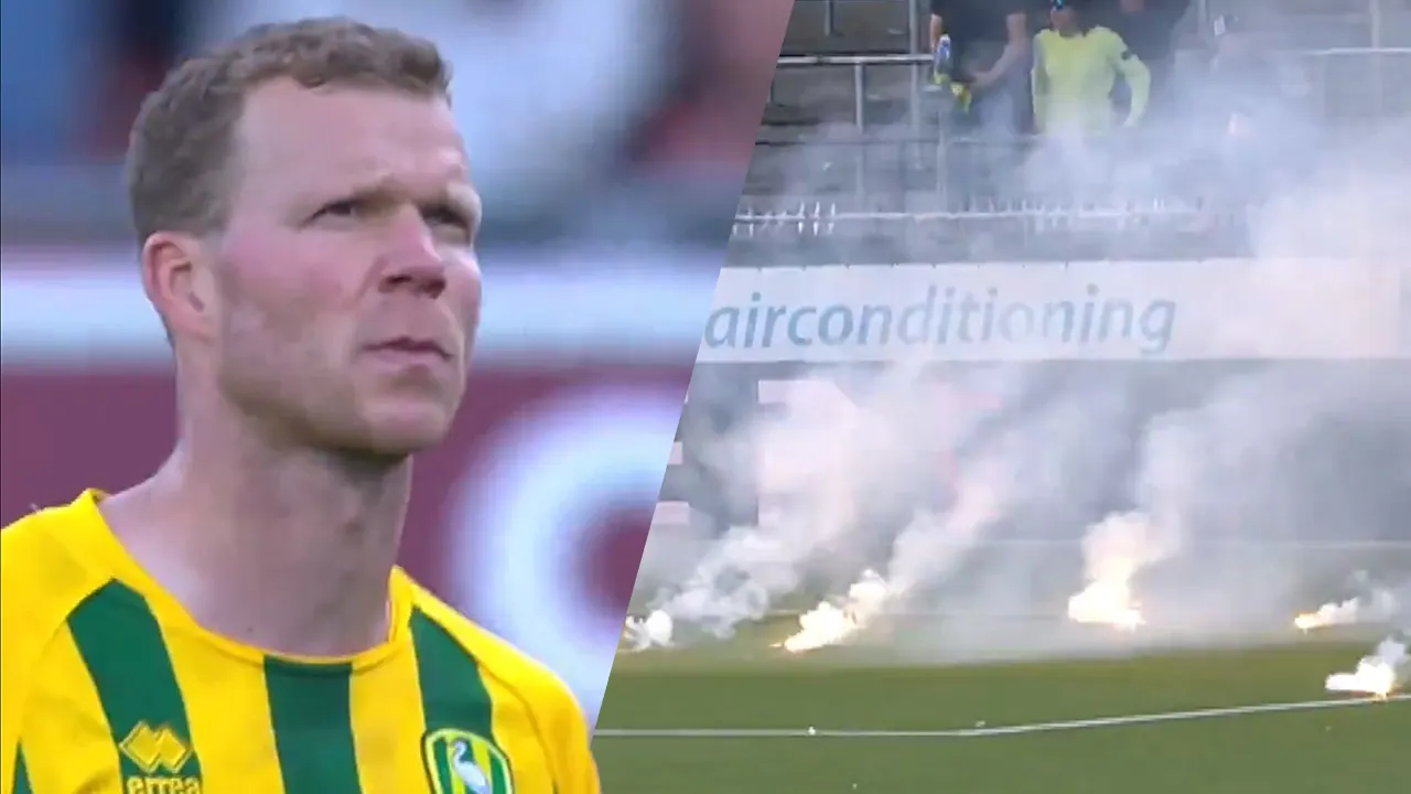 Boze ADO-fans leggen play-off duel tegen Excelsior stil met vuurwerk na ruime achterstand